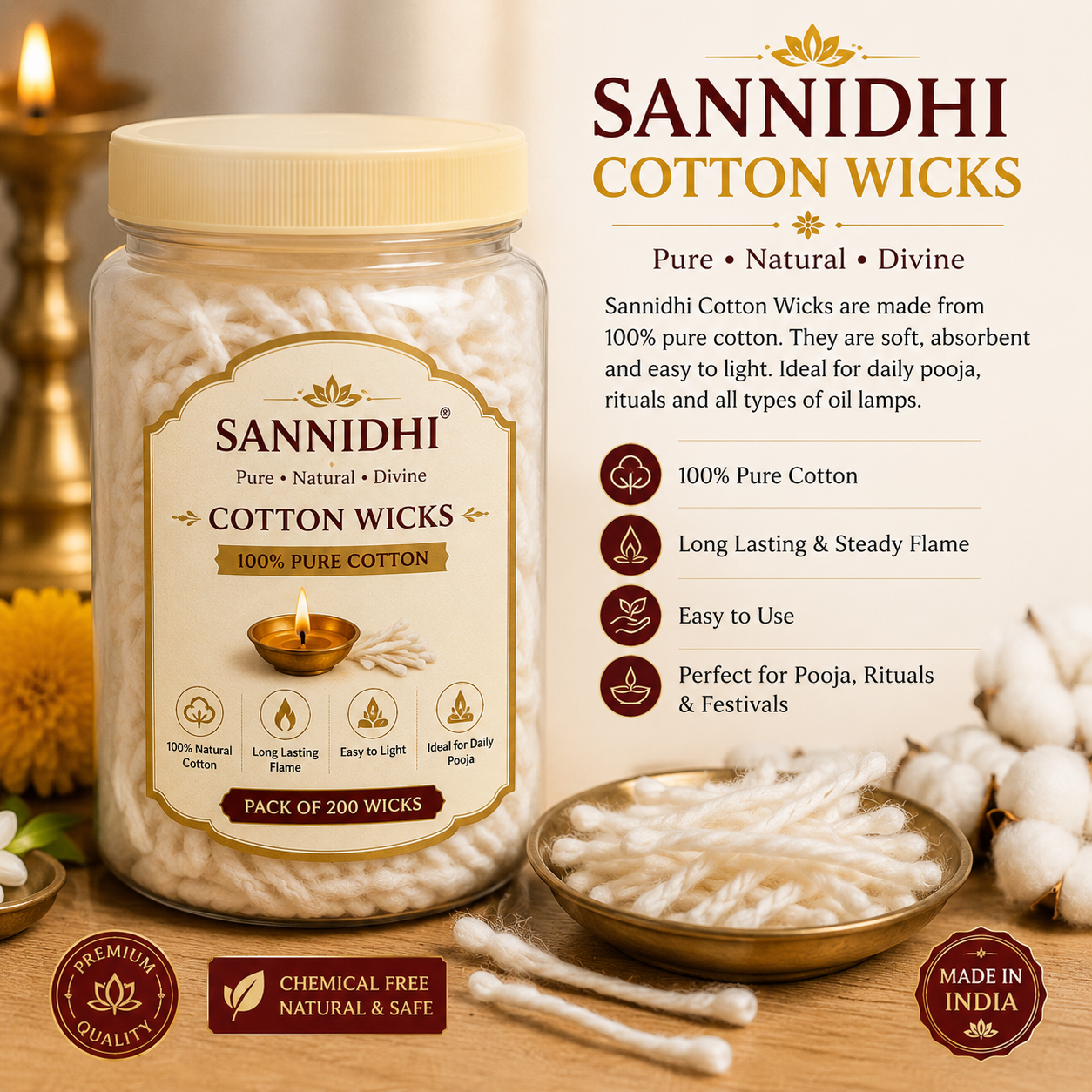 Sannidhi Cotton wicks
