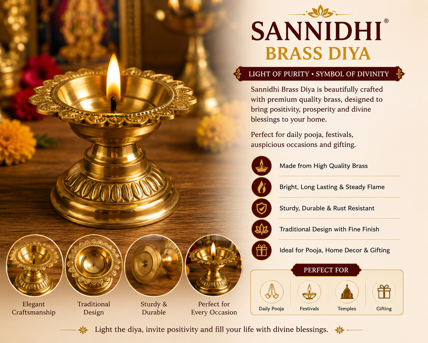 Sannidhi Brass Diya